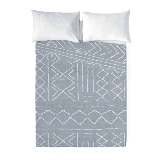 SANDAL - Conjunto de Lençóis Impressos Cama 2 Peças 135 - Algodão extra macio - Inclui lençol plano + 1 fronha - NAUEK GREY