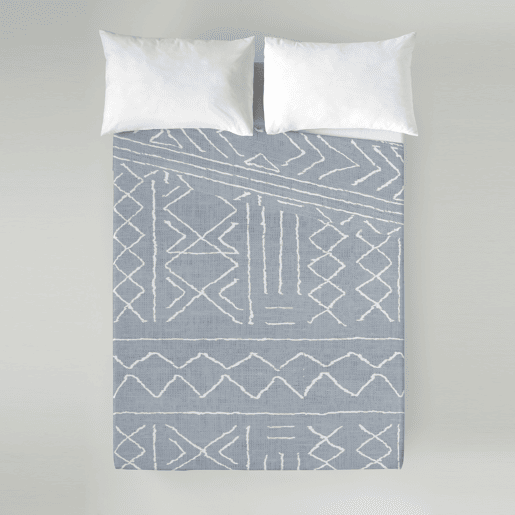 SANDAL - Conjunto de Lençóis Impressos Cama 2 Peças 135 - Algodão extra macio - Inclui lençol plano + 1 fronha - NAUEK GREY