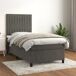 Cama box spring con colchón terciopelo - Rayas verticales 80x200 Cama box spring con colchón terciopelo - Rayas verticales 80x200 Azul