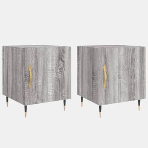vidaXL Mesa cabeceira 2pcs 40x40x50 cm madeira processada cinza sonoma