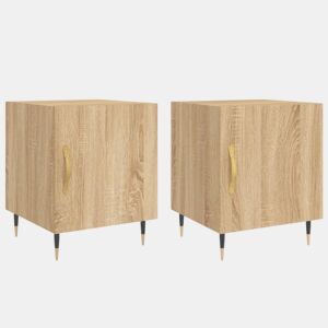 vidaXL Mesa cabeceira 2pcs 40x40x50cm deriv. madeira carvalho sonoma