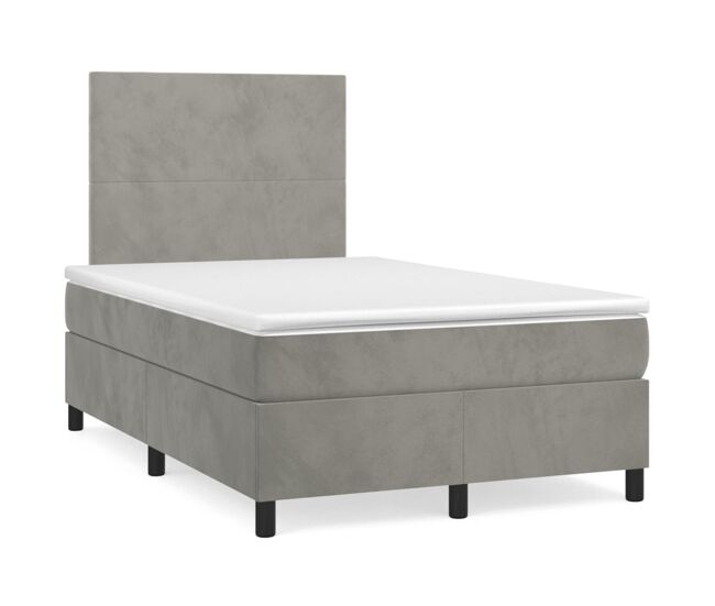 Cama box spring con colchón terciopelo - Diseño plano 120x200