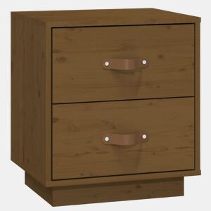 &nbsp;vidaXL Mesa de cabeceira 40x34x45 cm pinho maciço castanho mel