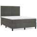 Cama box spring con colchón terciopelo - Rayas verticales 140x200 Cama box spring con colchón terciopelo - Rayas verticales 140x200 Gris Oscuro