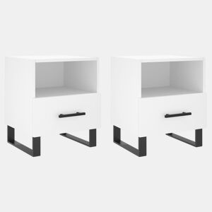 vidaXL Mesas de cabeceira 2 pcs 40x35x47,5 cm deriv. de madeira branco