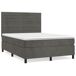 Cama box spring con colchón terciopelo - Rayas horizontales 140x200 Cama box spring con colchón terciopelo - Rayas horizontales 140x200 Gris Claro
