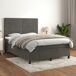 Cama box spring con colchón terciopelo - Rayas horizontales 140x200 Cama box spring con colchón terciopelo - Rayas horizontales 140x200 Gris Claro