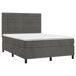 Cama box spring con colchón terciopelo - Rayas horizontales 140x200 Cama box spring con colchón terciopelo - Rayas horizontales 140x200 Gris Claro