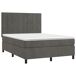 Cama box spring con colchón terciopelo - Bloques con cuadros 140x200 Cama box spring con colchón terciopelo - Bloques con cuadros 140x200 Gris Claro