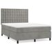 Cama box spring con colchón terciopelo - Botones 140x190 Cama box spring con colchón terciopelo - Botones 140x190 Gris Claro