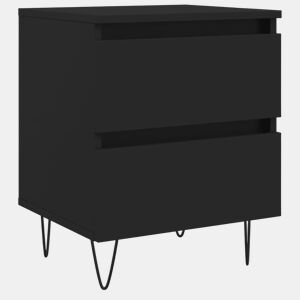 vidaXL Mesa de cabeceira 40x35x50 cm derivados de madeira preto
