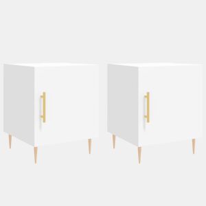 vidaXL Mesa de cabeceira 2 pcs 40x40x50 cm derivados de madeira branco