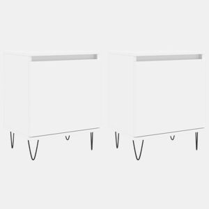 vidaXL Mesas de cabeceira 2pcs 40x30x50 cm derivados de madeira branco