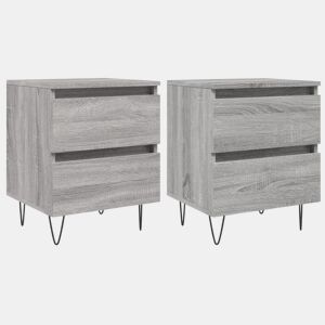 vidaXL Mesas de cabeceira 2 pcs derivados de madeira cinzento sonoma