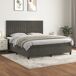 Cama box spring con colchón terciopelo - Rayas verticales 180x200 Cama box spring con colchón terciopelo - Rayas verticales 180x200 Gris Claro