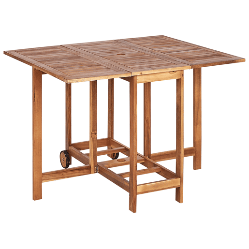 Conjunto de refeições de jardim 4 lugares FRASSINE com guarda-sol (12 opções) Madeira de acácia Natural