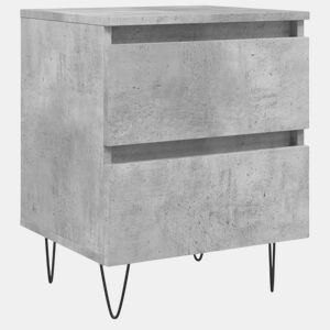 vidaXL Mesa de cabeceira 40x35x50cm derivados madeira cinzento cimento