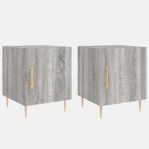 vidaXL Mesa cabeceira 2pcs 40x40x50 cm madeira processada cinza sonoma