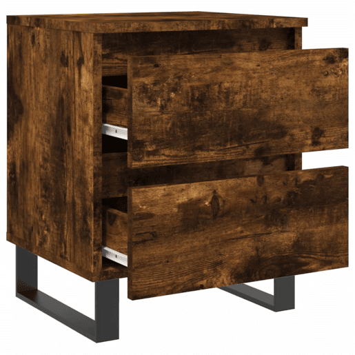 vidaXL Mesa de cabeceira 40x35x50 cm derivados madeira carvalho fumado