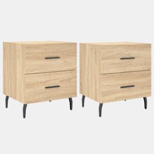vidaXL Mesas de cabeceira 2 pcs derivados de madeira carvalho sonoma