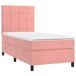 Cama box spring con colchón terciopelo - Bloques con cuadros 100x200 Cama box spring con colchón terciopelo - Bloques con cuadros 100x200 Azul