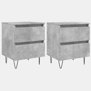 vidaXL Mesas de cabeceira 2 pcs derivados de madeira cinzento cimento