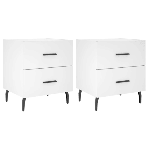 vidaXL Mesas de cabeceira 2 pcs 40x35x47,5 cm deriv. de madeira branco