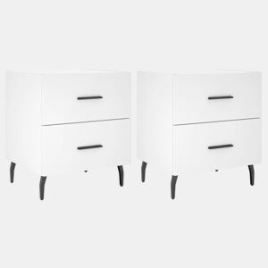 vidaXL Mesas de cabeceira 2 pcs 40x35x47,5 cm deriv. de madeira branco