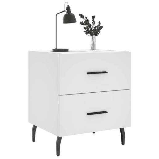 vidaXL Mesas de cabeceira 2 pcs 40x35x47,5 cm deriv. de madeira branco