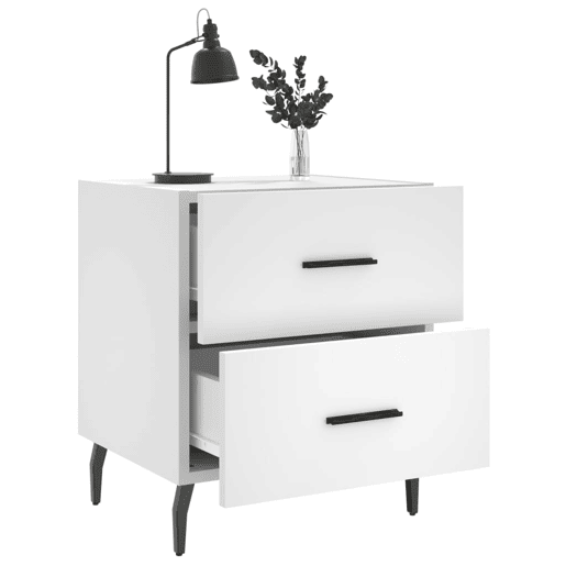 vidaXL Mesas de cabeceira 2 pcs 40x35x47,5 cm deriv. de madeira branco