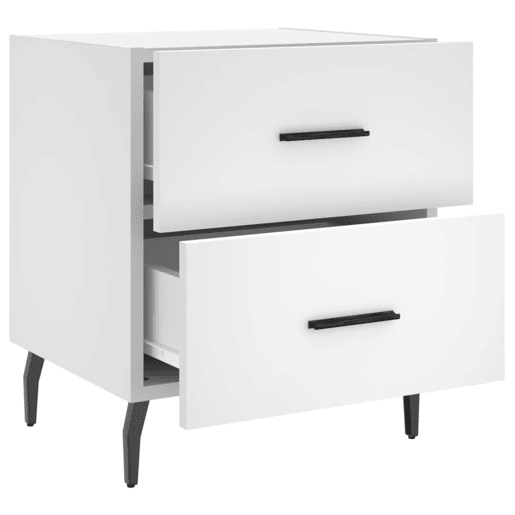 vidaXL Mesas de cabeceira 2 pcs 40x35x47,5 cm deriv. de madeira branco