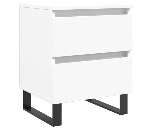 Vidaxl mesita de noche madera contrachapada blanco 40x35x50 cm