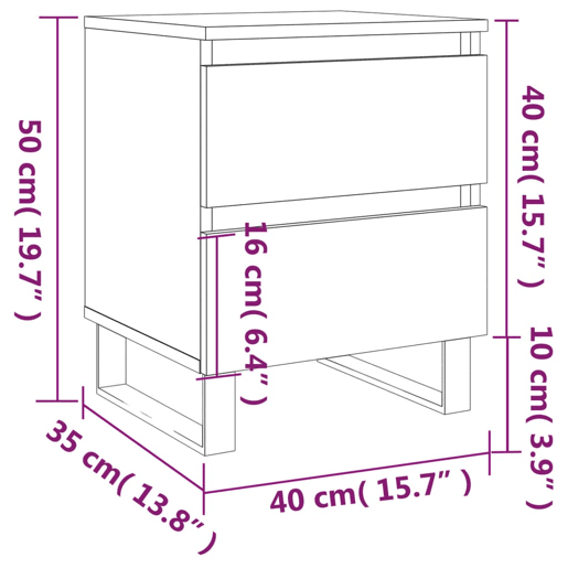 vidaXL Mesa de cabeceira 40x35x50 cm derivados de madeira branco vidaXL Mesa de cabeceira 40x35x50 cm derivados de madeira branco