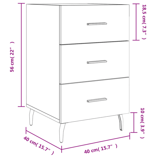 vidaXL Mesa de cabeceira 40x40x66 cm derivados de madeira branco vidaXL Mesa de cabeceira 40x40x66 cm derivados de madeira branco