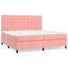 Cama box spring con colchón terciopelo - Botones 200x200 Cama box spring con colchón terciopelo - Botones 200x200 Gris Claro