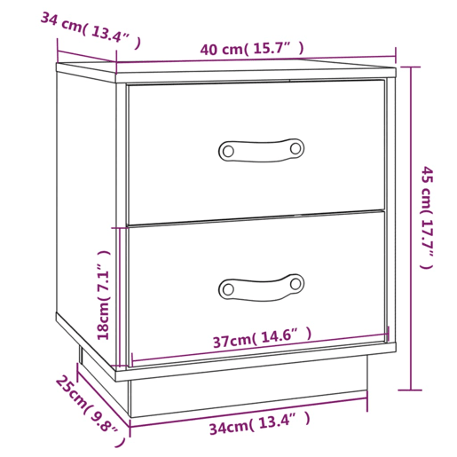 vidaXL Mesa de cabeceira 40x34x45 cm madeira de pinho maciça branco vidaXL Mesa de cabeceira 40x34x45 cm madeira de pinho maciça branco