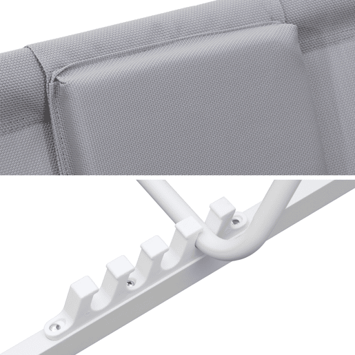 Lote de 2 hamacas reclinables y plegables CYPRUS - textileno gris-estructura aluminio blanca