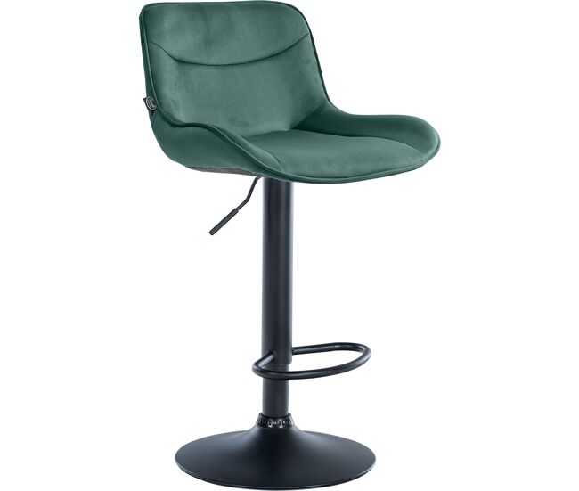 Taburete de bar vonore en terciopelo verde 51x49x85 cm