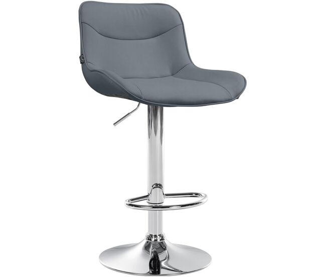 Taburete de bar vonore en polipiel simil cuero (pvc) gris 51x49x85 cm