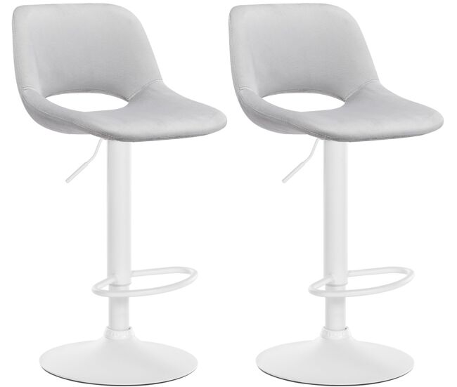 Set de 2 taburetes de bar camden en terciopelo gris claro 46x42x86 cm