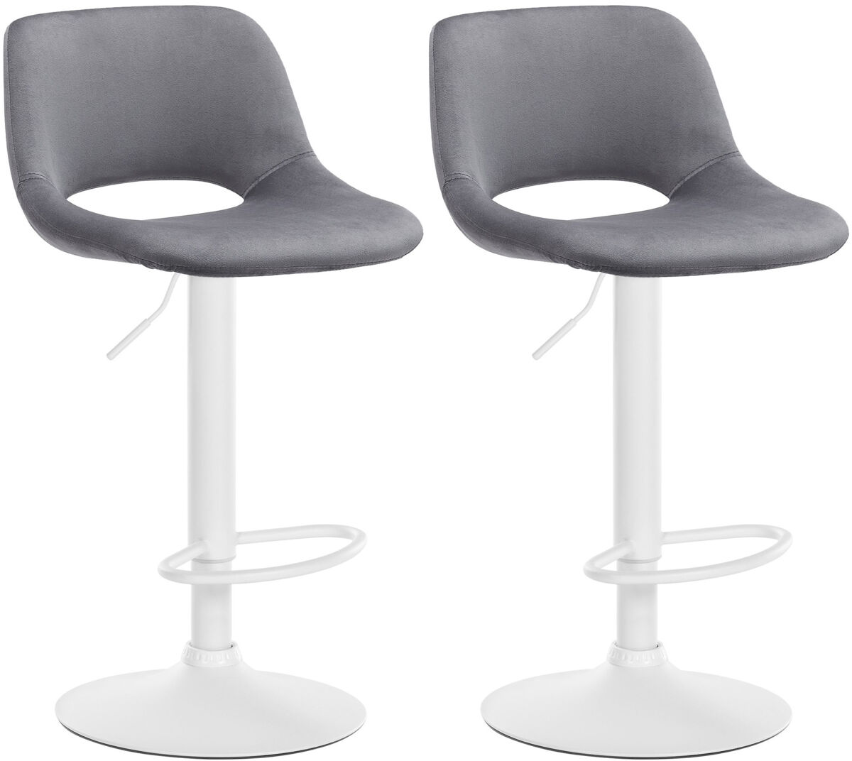 Set de 2 taburetes de bar camden en terciopelo gris oscuro 46x42x86 cm