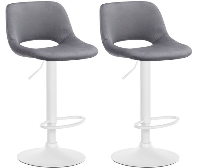 Set de 2 taburetes de bar camden en terciopelo gris oscuro 46x42x86 cm
