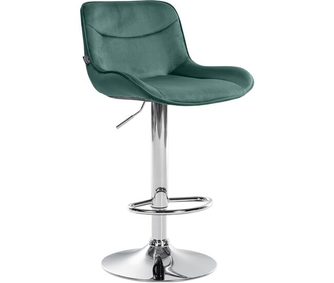Taburete de bar vonore en terciopelo verde 51x49x85 cm