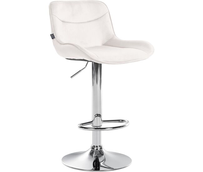 Taburete de bar vonore en terciopelo crema 51x49x85 cm