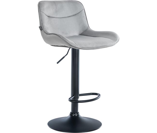 Taburete de bar vonore en terciopelo gris 51x49x85 cm