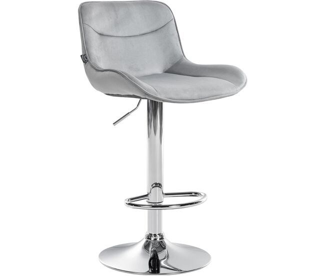Taburete de bar vonore en terciopelo gris 51x49x85 cm