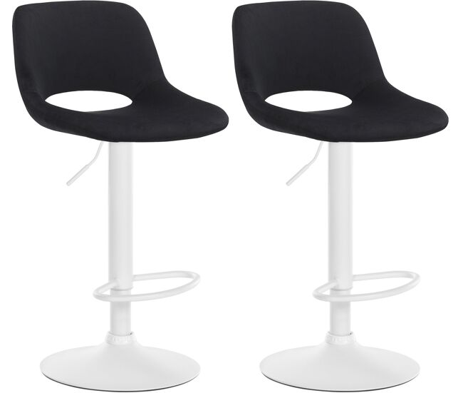 Set de 2 taburetes de bar camden en terciopelo negro 46x42x86 cm