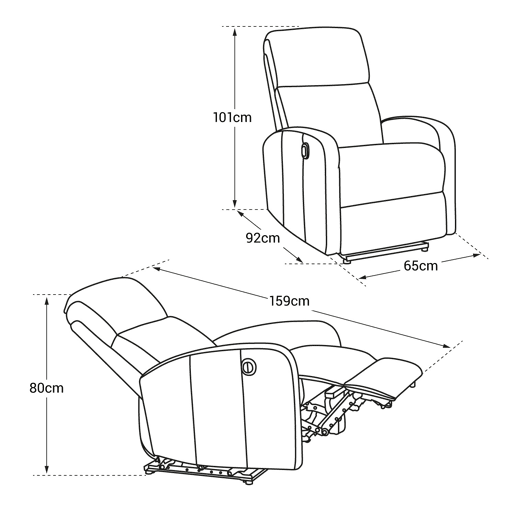 Sillón reclinable MAX gris antracita Sillón reclinable MAX gris antracita