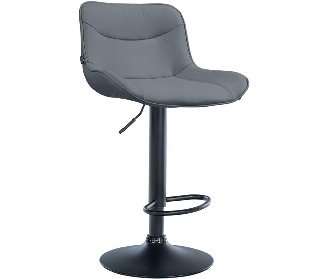 Taburete de bar vonore en polipiel simil cuero (pvc) gris 51x49x85 cm