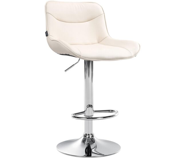 Taburete de bar vonore en polipiel simil cuero (pvc) crema 51x49x85 cm
